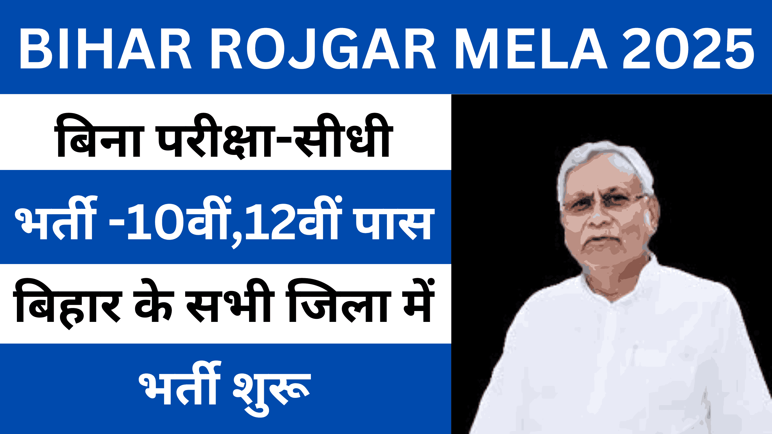 Bihar Rojgar Mela 2025-बिना परीक्षा-सीधी भर्ती -10वीं,12वीं पास बिहार के सभी जिला में भर्ती शुरू