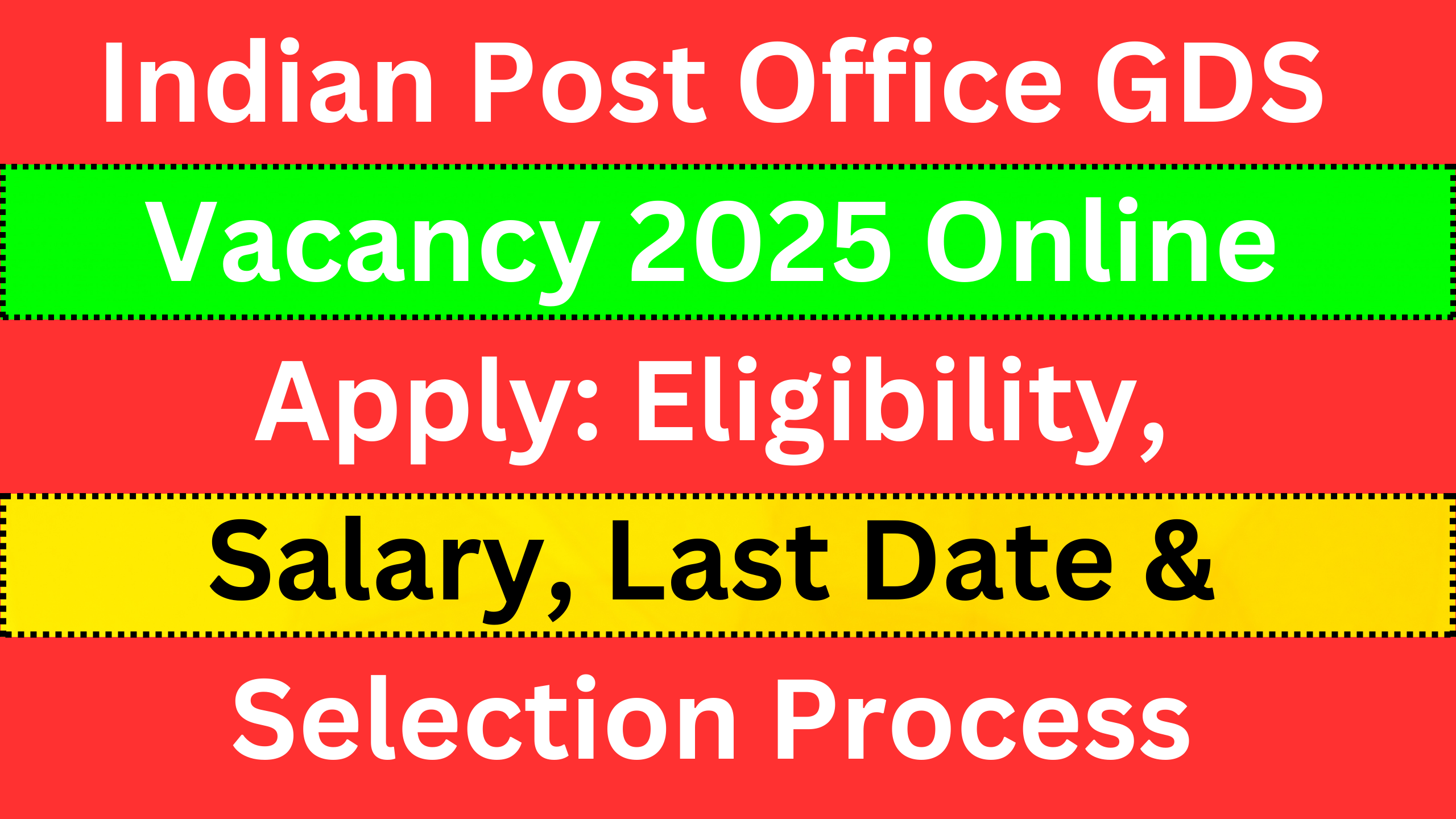 Indian Post Office GDS Vacancy 2025 Online Apply: Eligibility, Salary, Last Date & Selection Process