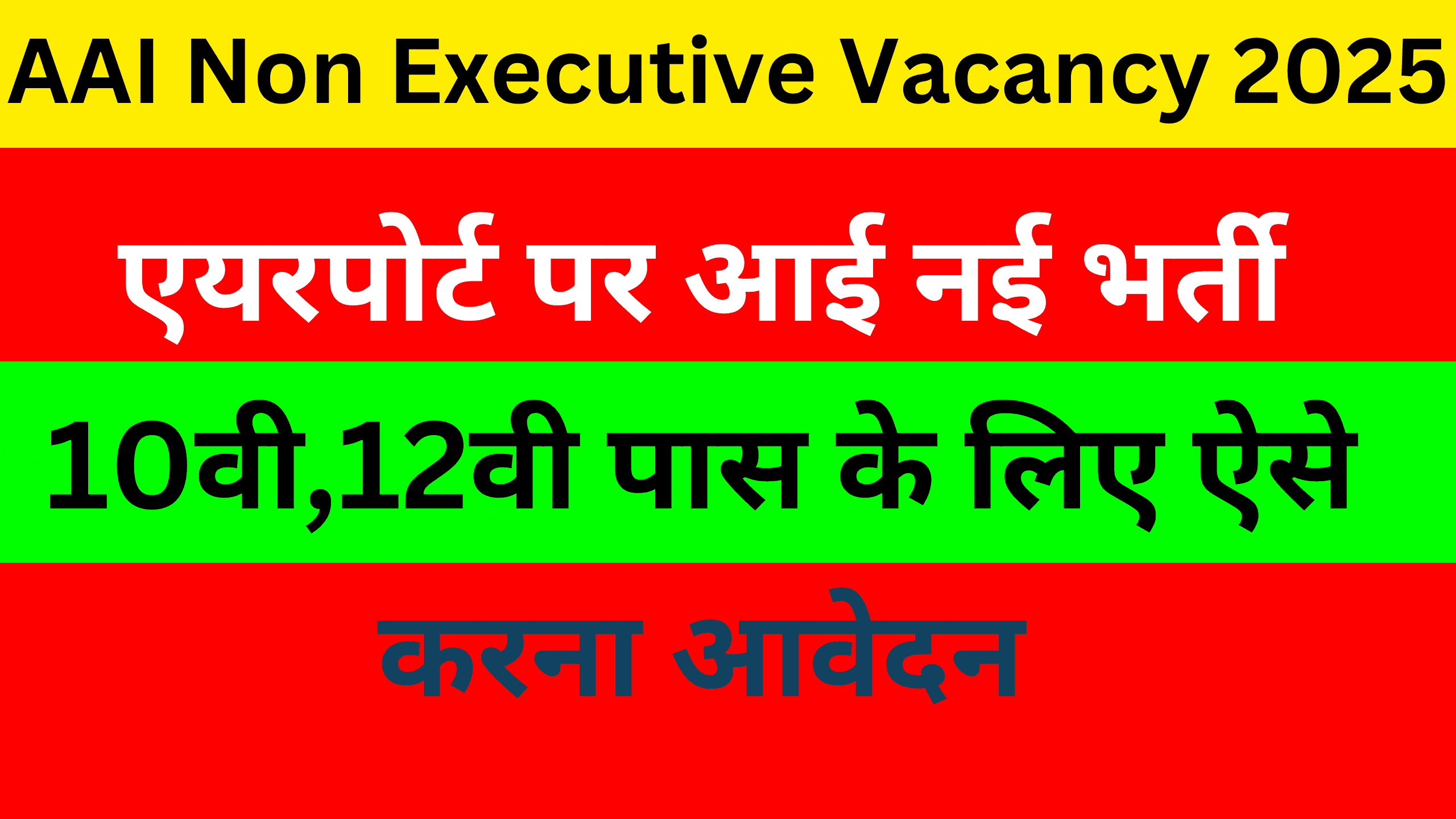 AAI Non Executive Vacancy 2025- एयरपोर्ट पर आई नई भर्ती 10वी,12वी पास के लिए