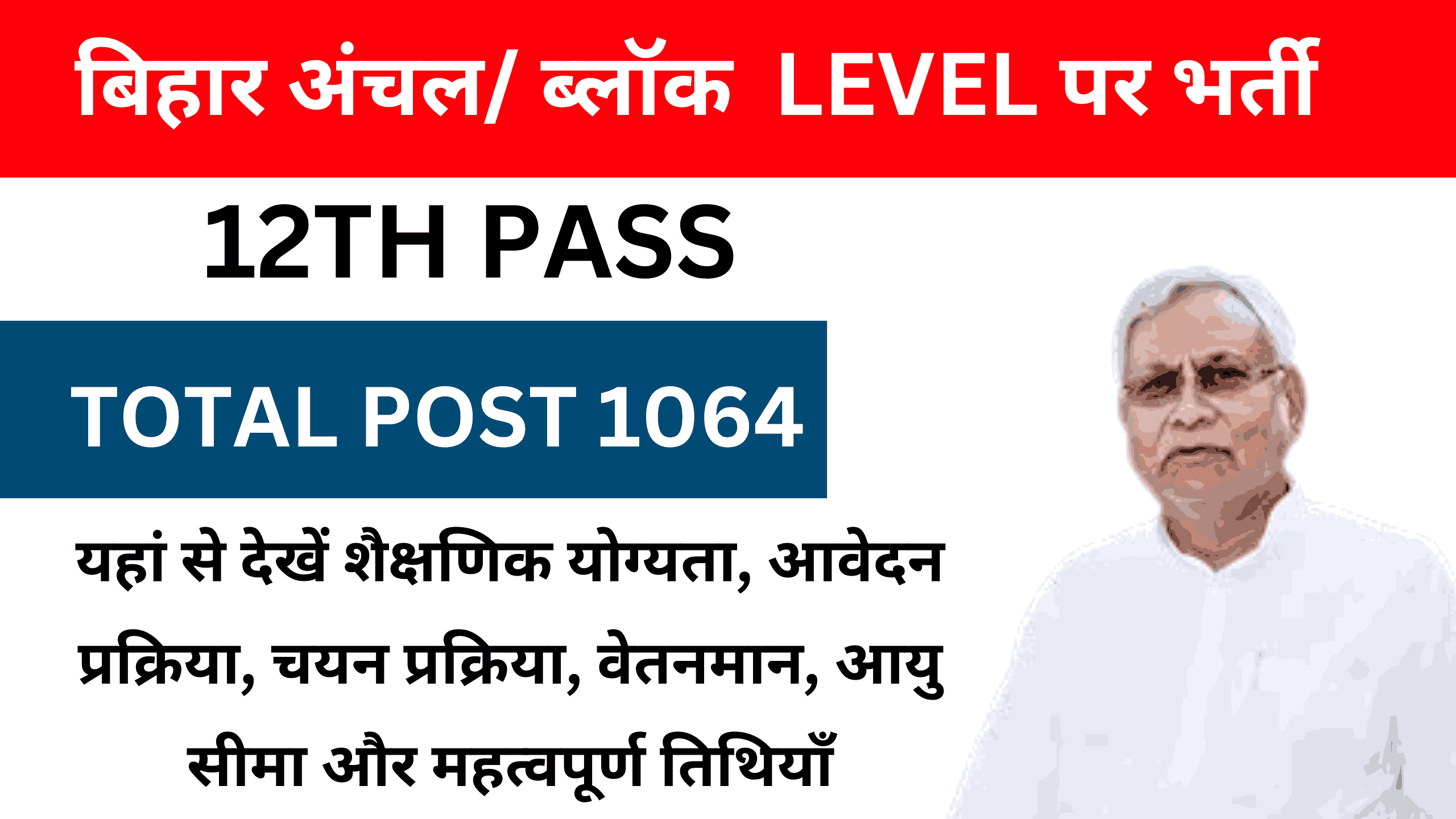 Bihar Block Level New Bharti 2025-बिहार अंचल/ ब्लॉक इंटर पास 1064 पदो भर्ती 2025?