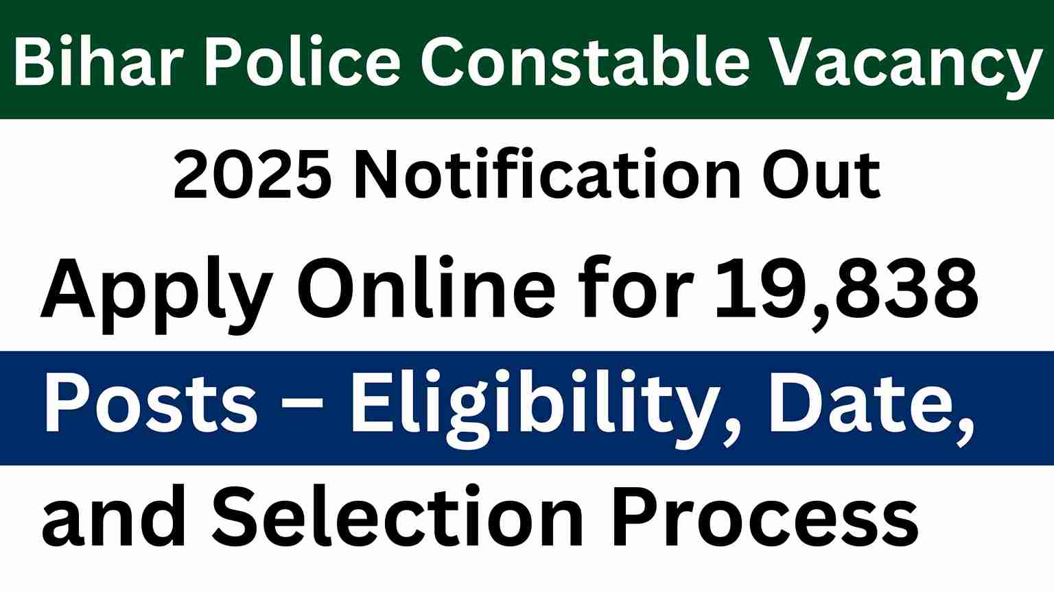 Bihar Police Constable Vacancy 2025 Notification Out: Apply Online for 19,838 Posts – Eligibility, Date, and Selection Process