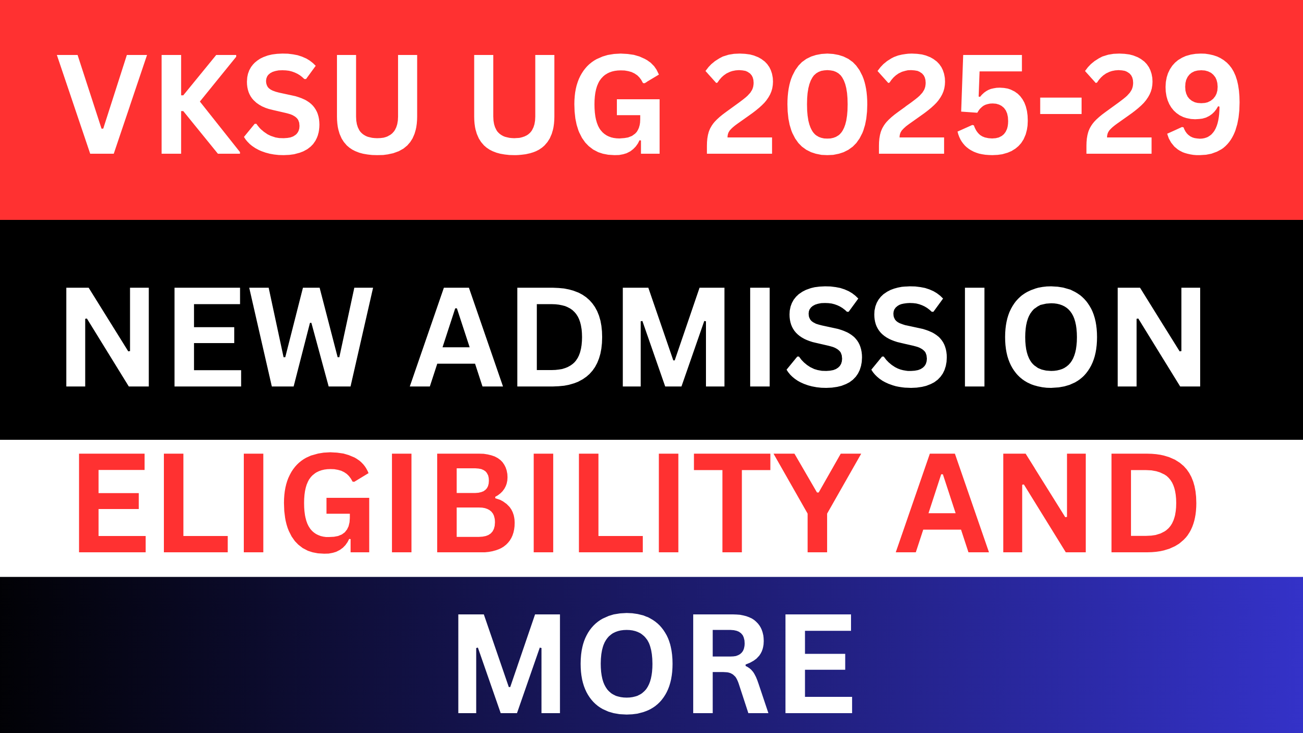 VKSU UG Admission 2025-2029 | VKSU UG New Admission 2025-29 Online Apply