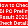 SBI PO Prelims Result 2025 | How to Check SBI PO Prelims Result 2025, Check Details