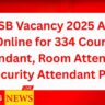 DSSSB Vacancy 2025 Apply Online for 334 Court Attendant, Room Attendant & Security Attendant Posts