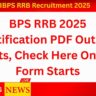 IBPS RRB Recruitment 2025 | IBPS RRB 2025 Notification PDF Out for Posts, Check Here Online Form Starts