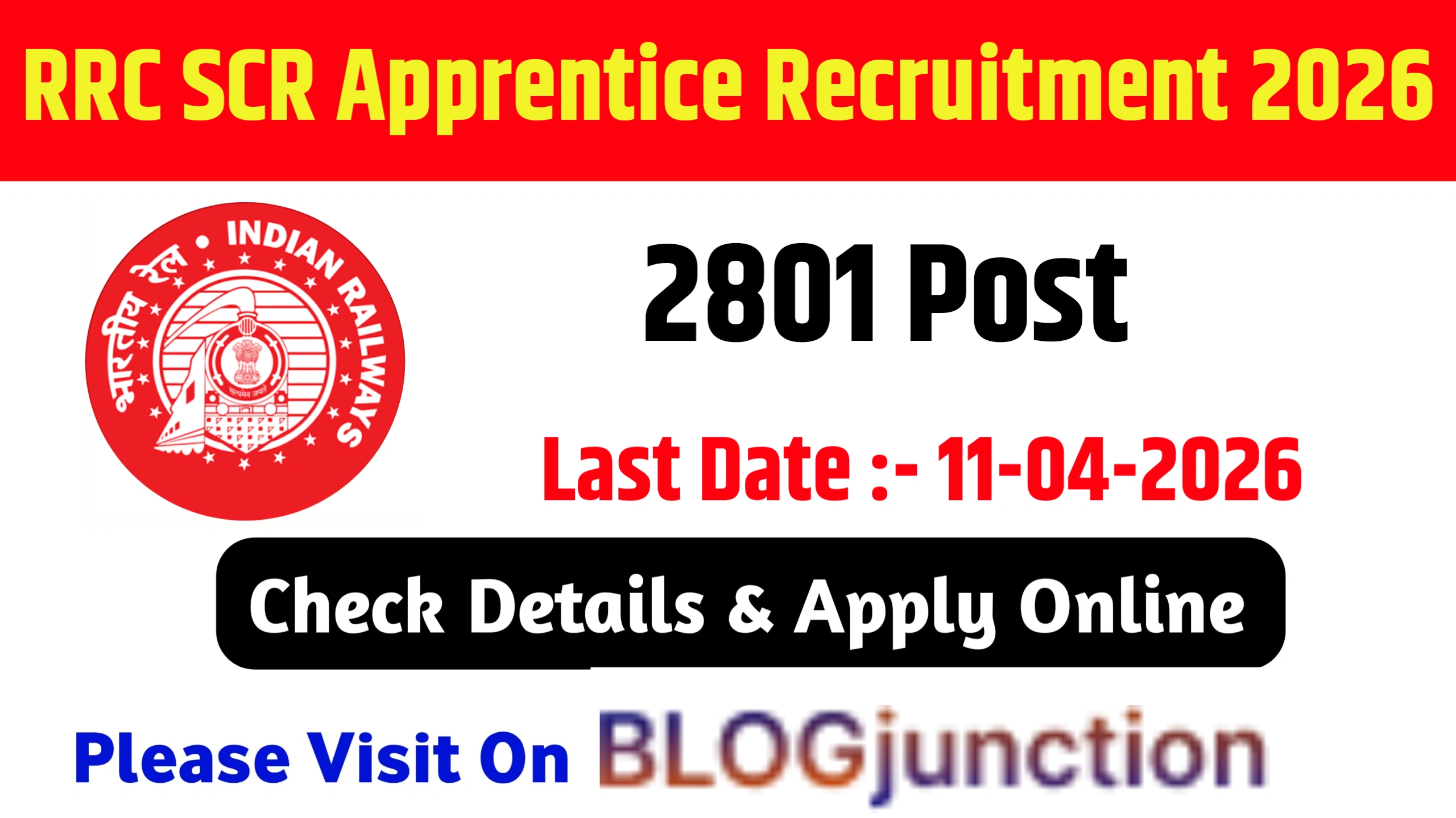 RRC SCR Apprentice Recruitment 2026: Apply Started For 2801 Post